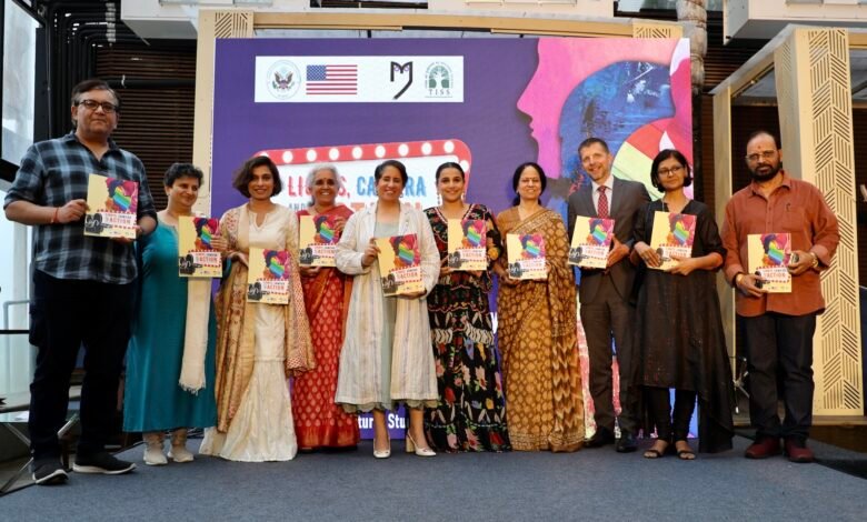 Actors Vidya Balan, Nandita Das, and Academy Award-Winner Guneet Monga Kapoor released TISS research report on gender representation in Hindi cinema funded by a research grant from the US Consulate General in Mumbai