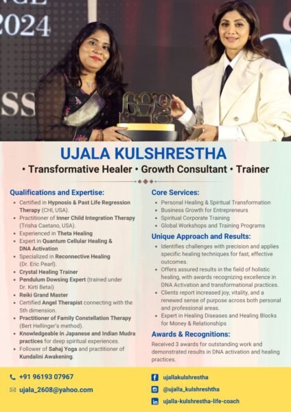 Ujalla Kulshreshtha Health/beauty Astrologist & Psychic · Educational Consultant